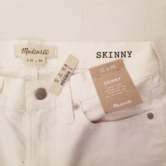 NWT Madewell Skinny Everyday Flex Jeans Tile White - Picture 7 of 8